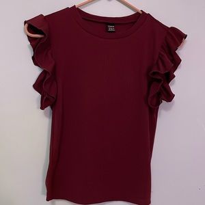 Shirt with ruffle sleeves